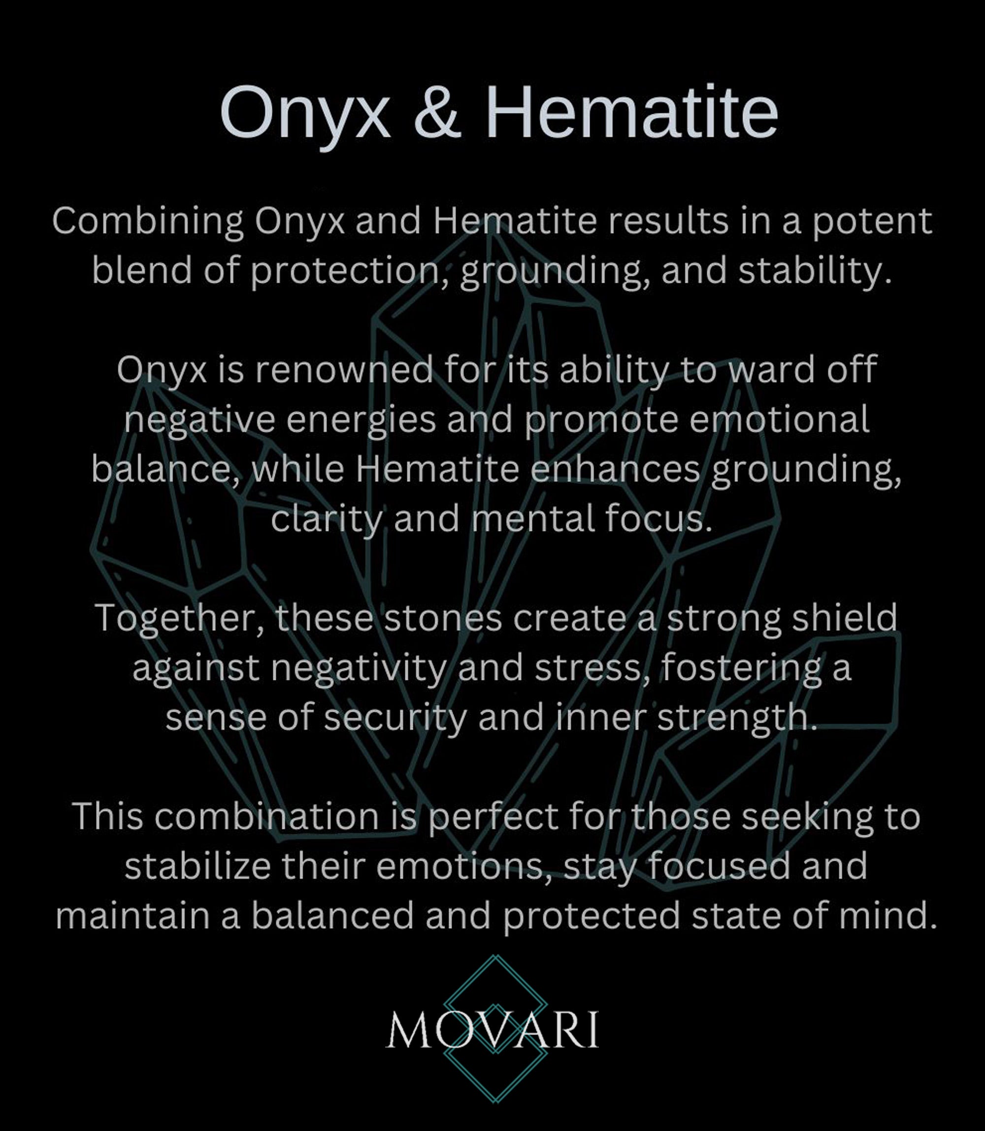 onyx and hematite meaning card