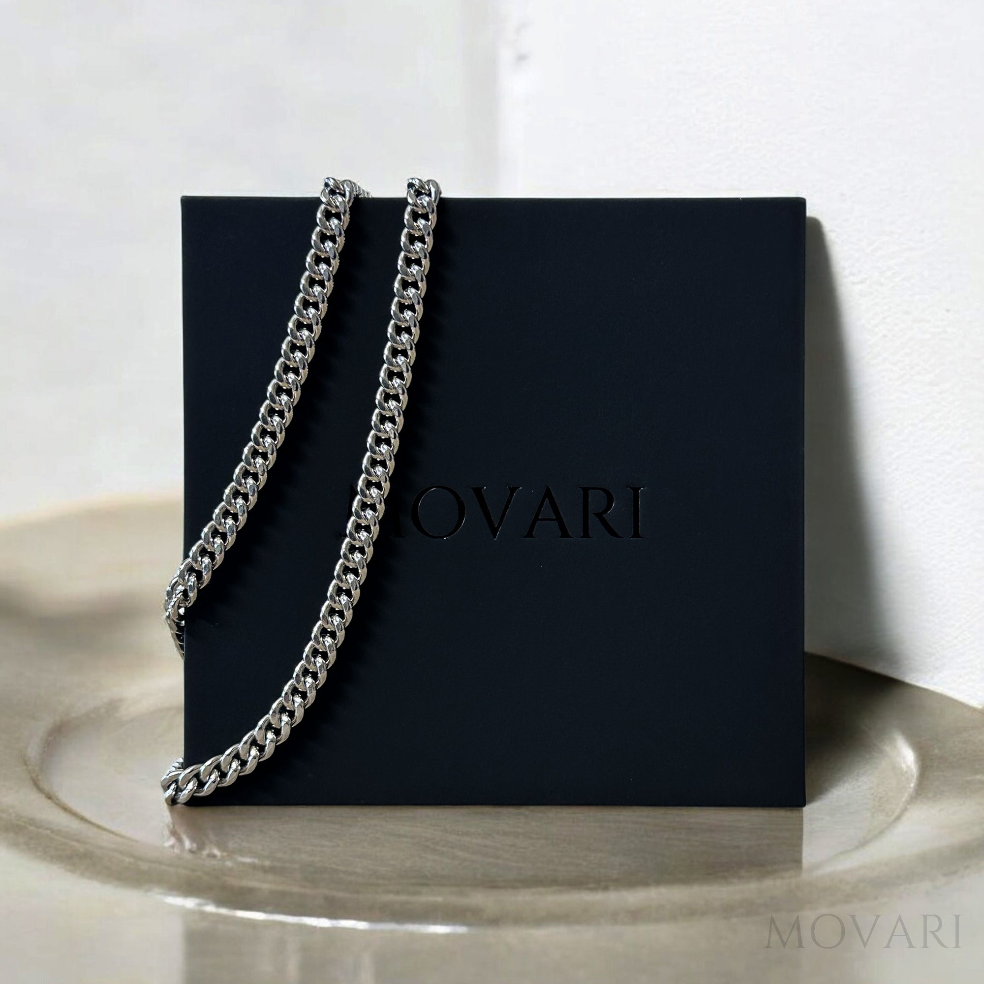 Movari jewelry clasic cuban chain for men