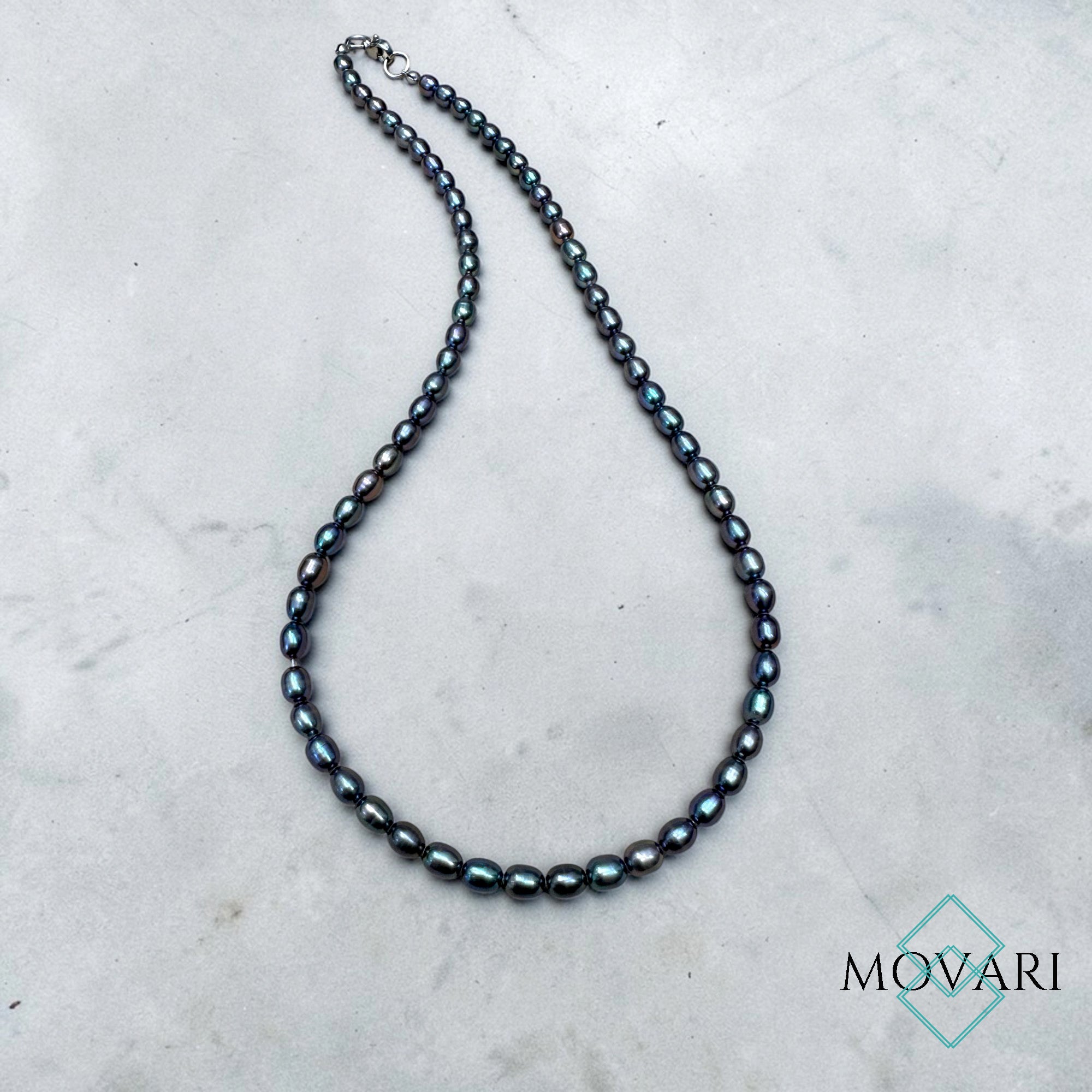 Minimal Freshwater Pearl necklace, Black Pearl Jewelry For Men, June Birthday Gift For Him